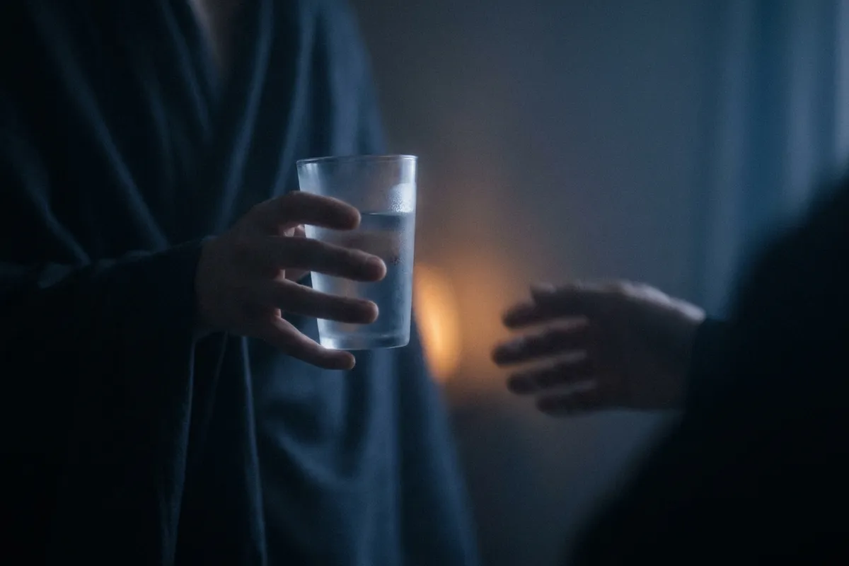 Glass of water handed