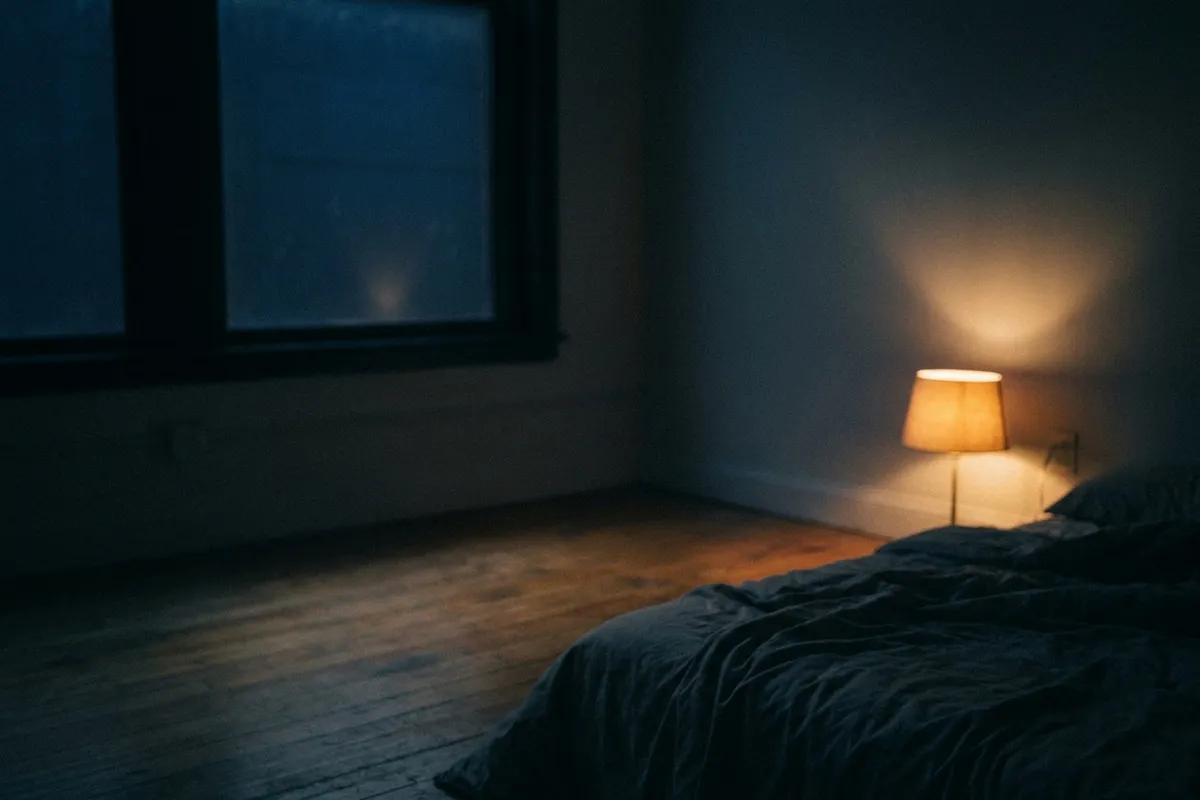 Ein abgedunkeltes Zimmer zwischen den Sitzungen