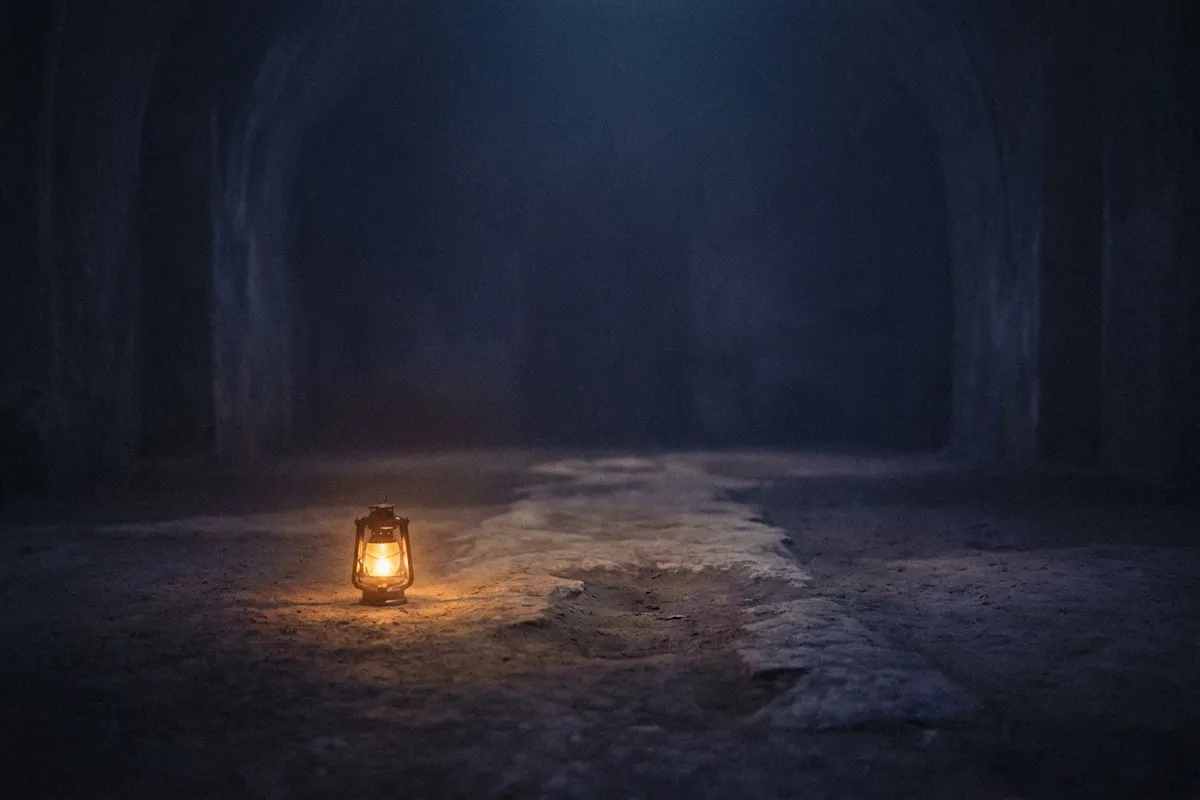 A lantern held low